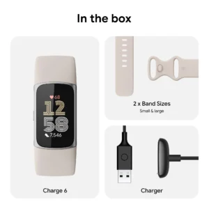 Fitbit Charge 6 Fitness Tracker (Porcelain/Silver Aluminium) - Image 9