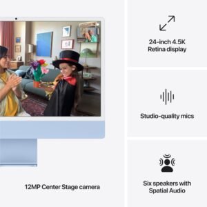 Apple iMac with Retina 4.5K Display 24-inch, M4 Chip 8-core 256GB/16GB (Blue) [2024] - Image 6